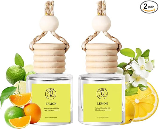 2Pack Lemon Scented Automotive Air Freshener Set,Car Accessories Decoration Hanging Scented Car Diffuser for Men Women Best Gifts