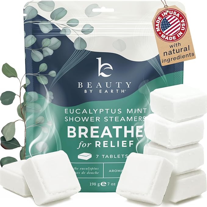 Shower Steamers Aromatherapy - USA Made with Natural Ingredients & Eucalyptus Essential Oil, Large Shower Bombs, Relaxation Spa Gifts for Women & Men, Unique Self Care Gifts