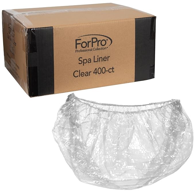 ForPro Professional Collection Spa Liners, Fit All Pedicure Spas, Disposable Liners, Clear, 400-Count