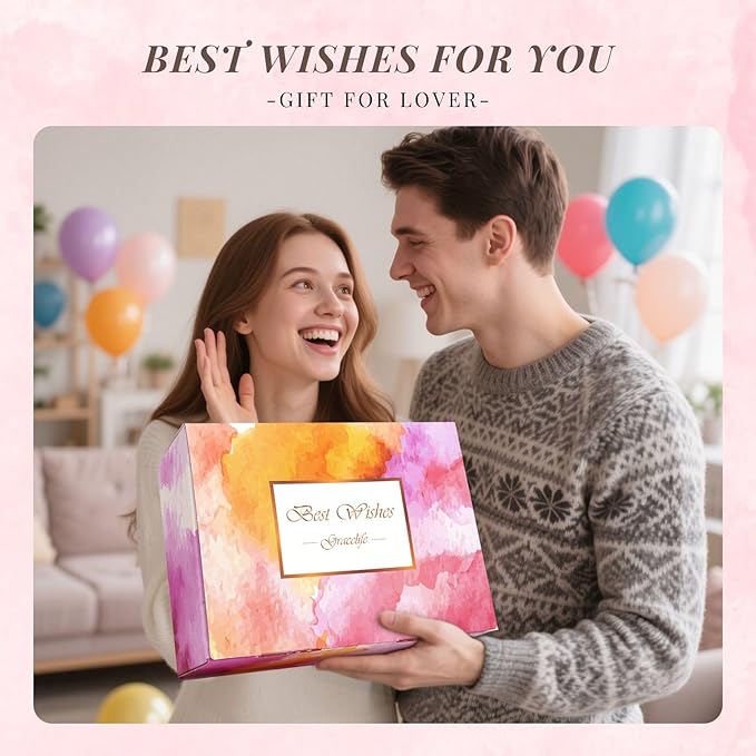 Birthday Gifts for Women Get Well Soon Gifts for Women Hug in a Box Friendship Mothers Day Thank You Gifts Baskets Box Sister Friend Female Mom Wife Her Girlfriend Coworker Bestie (Pink)