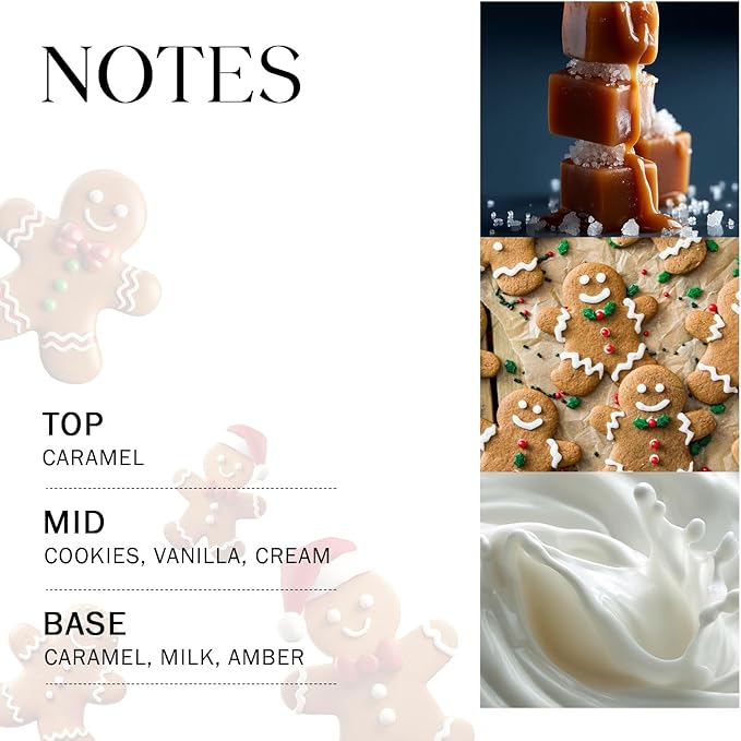 Large Christmas Candle Christmas Cookies Scented, 3-Wick 22oz Long Lasting Scented Candle, Natural Soy Wax Aromatherapy Candle for Home, Holiday Candle Gifts for Women Men