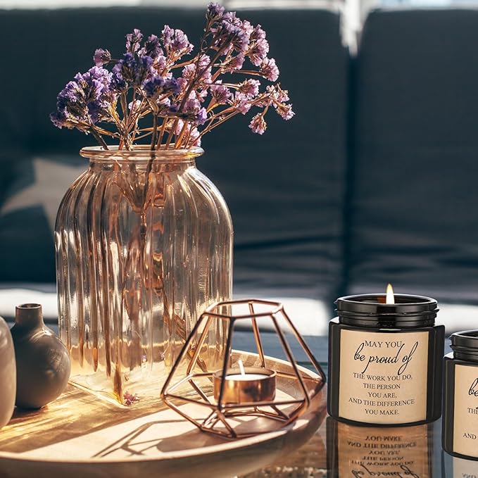 Fumete 10 Pcs Jars Scented Soy Candles 3.5 oz May You Be Proud of The Difference Candles Team Thank You Gifts for Employee Appreciation Gifts Coworker Vet Tech Nurse Teachers(Black,Proud)