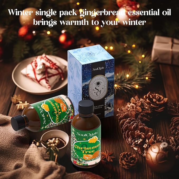 Winter Christmas Tree Essential Oil 120ml (4 Fl Oz), Natural Fragrance Oils for Aromatherapy Essential Oil Diffuser, Fragrance Lamps Humidifier, Massage, Candle Making, Gifts for Women