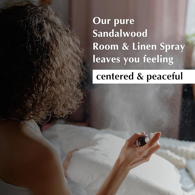 Aromafume Sandalwood Room, Linen & Pillow Spray 100ml/3.38 fl oz | with Pure Sandalwood Essential Oil | Aromatherapy Spray for Relaxation, Sleep & Stress Relief | Mist for Bedding, Fabrics