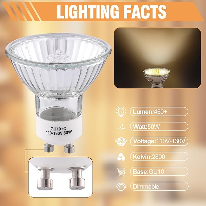 Candle Warmer Light Bulbs Accessories, 50 Watt Wax Warmer Bulbs for Timer Dimmer Adjustable Height Candle Warmer Lamp (6pcs)