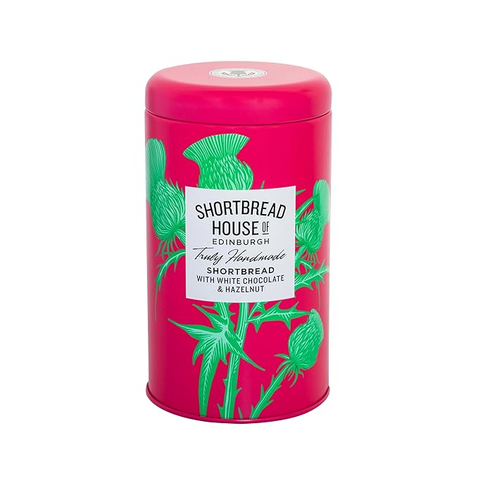 Shortbread House of Edinburgh White Chocolate & Hazelnut Shortbread Biscuits, Truly Handmade, 4.9 Ounce (Pack of 1)