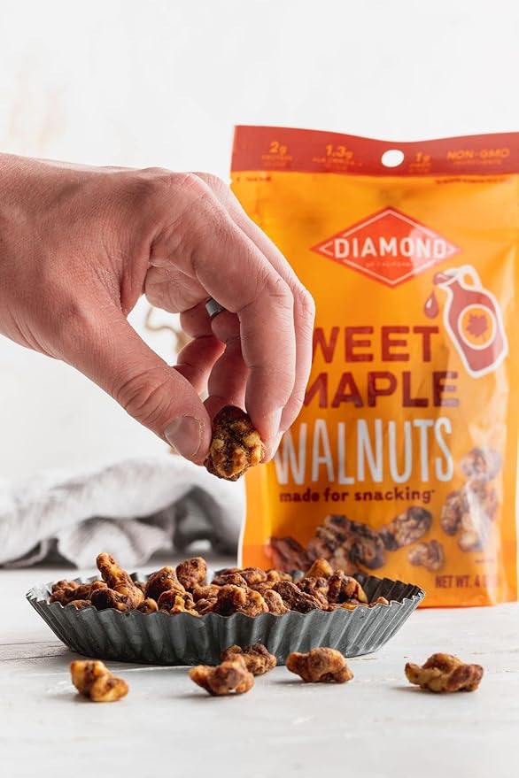 Diamond of California Sweet Maple Walnut Snack Nuts, 4 oz. (4 Pack)