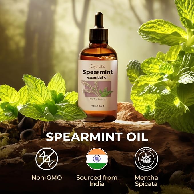 Gya Labs Spearmint Essential Oil - 4 Fl Oz - for Hair, Skin, Diffuser, Aromatherapy & DIY Candle Making Scent