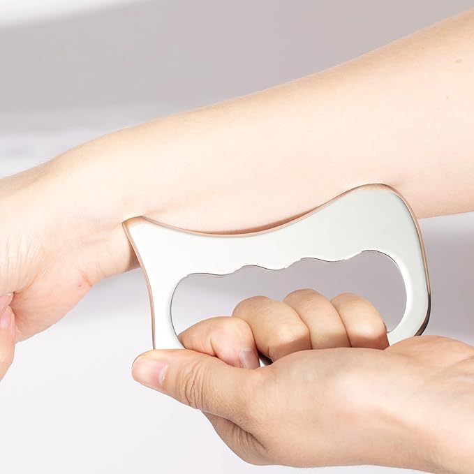Gua sha Tool gua sha Stainless Steel iastm Tool Gussha Massage Tool Muscle Scraping Tool for Soft Tissue Therapy and Reduce Arms,Back, Legs, Neck Muscle Pain(SANliandao)………
