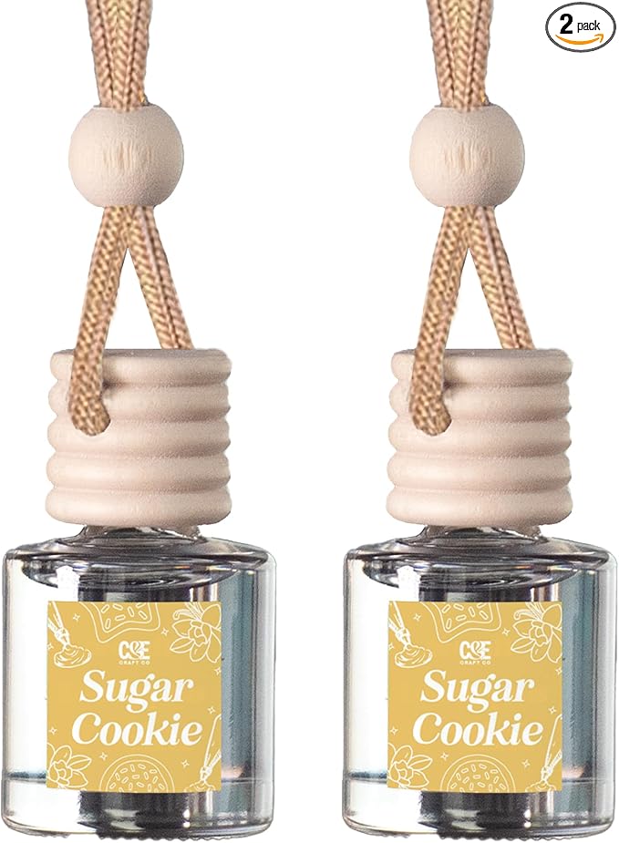 CANDECraftCo Car Air Hanging Fragrance Oil, Car Auto Freshener for Essential Oils, Scents Fragrance Aromatherapy Automobile Diffuser, Long Lasting (Sugar Cookie)