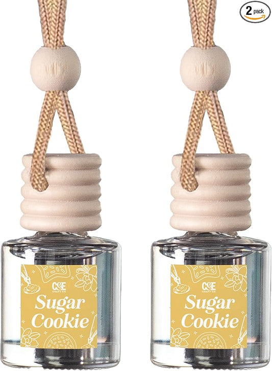 CANDECraftCo Car Air Hanging Fragrance Oil, Car Auto Freshener for Essential Oils, Scents Fragrance Aromatherapy Automobile Diffuser, Long Lasting (Sugar Cookie)