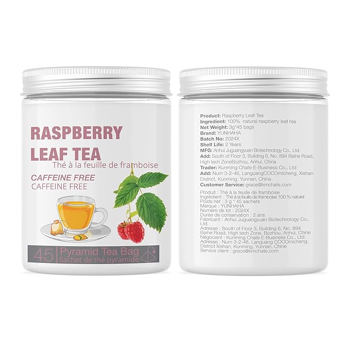 45 Red Raspberry Leaf Tea Bags| Pure Leaf Raspberry Tea Bags| Herbal Healthy Cycle Tea for Women| Non-GMO - Caffeine-free