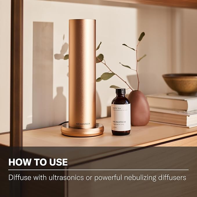 AromaTech White Tea Aroma Essential Oil Blend: Luxury Hotel Inspired Aromatherapy with White Tea, Orange & Palo Santo for Ultrasonic Diffusers & Nebulizers - 0.3 fl oz, 10 mL