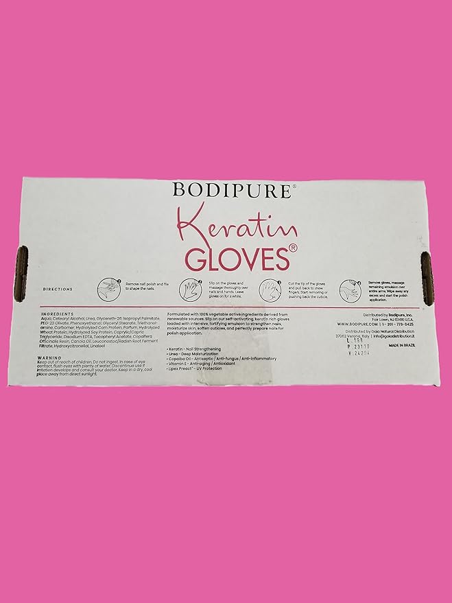 Bodipure All-In-1 Moisturizing Hand Mask, Keratin & Vitamin E Hand Mask for Dry Cracked Hands, Natural Moisturizing Gloves Formula, Strengthen Nails & Repair Hands 50 Pairs