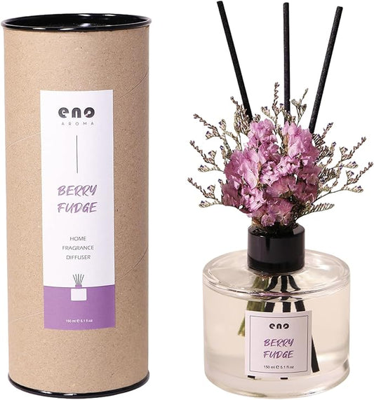 Flower Reed Diffuser Set, Essential Oils Scented Diffuser with Sticks, Home Fragrance Reed Diffuser for Bathroom Shelf Decor 5.07 oz / 150ml