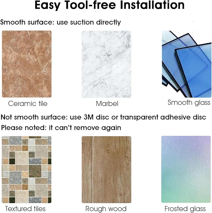 BRIGHT SHOWERS Handheld Shower Head Holder with Dual Angle Positions, Wall Suction Bracket Includes Adhesive 3M Disc, No Tools Required and Easy Installation, Chrome Finish