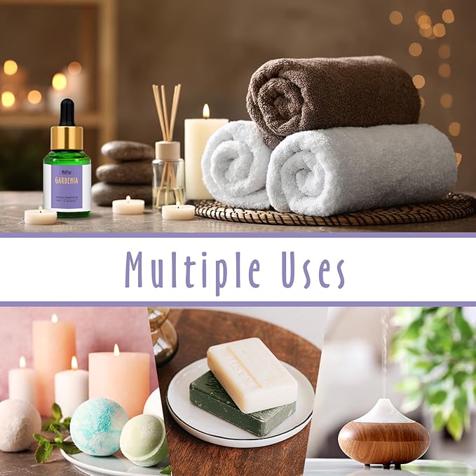 Gardenia Fragrance Oil, MitFlor Single Scented Oil, Large Size Premium Grade Fragrance Oil for Soap & Candle Making, Aromatherapy Diffuser Oil, Creamy Floral Scent for Home Fragrance, 30ml