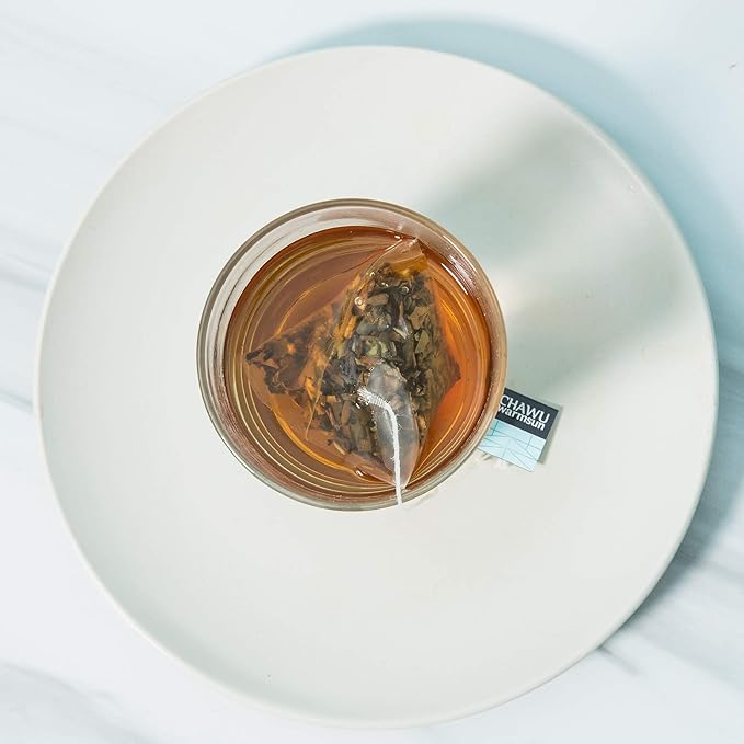 ChaWuWarmSun ChenPi & White Tea Bags,16 Tea bags,8 Count/Box(Pack of 2),3 Years Old ChenPi with ShouMei White Tea Loose Leaf