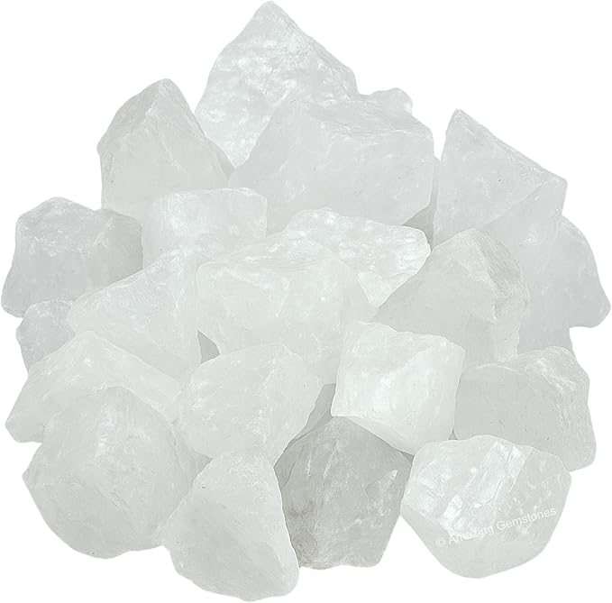 Amazing Gemstone Clear Quartz Raw Crystals and Healing Stones, Natural Rocks for Tumbling - DIY Raw Stones and Crystals, 2 Pieces