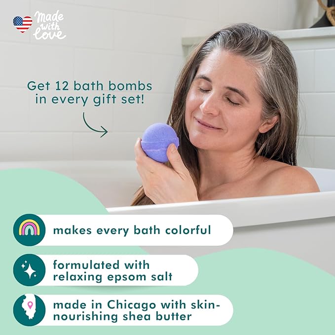 Anovina Natural Bath Bomb Gift Set for Women – Clean Luxury Bathbombs with Essential Oils – Non-Toxic Organic Bath Bombs for Relaxation – All Natural Bath Spa Gifts for Women