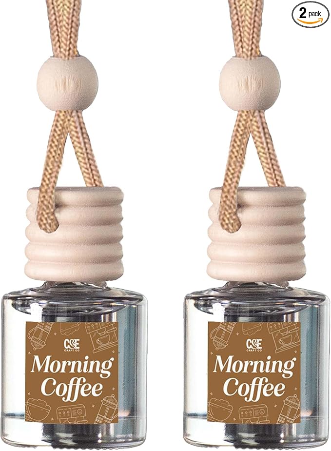 CANDECraftCo Car Air Hanging Fragrance Oil, Car Auto Freshener for Essential Oils, Scents Fragrance Aromatherapy Automobile Diffuser, Long Lasting (Morning Coffee)