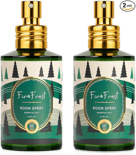 Fir & Forest Room Spray 2 Pack, 3.4oz/100ml Each – Long-Lasting Air Freshener & Odor Eliminator for Home, Bathroom, Bedroom & Office, Concentrated Room Spray