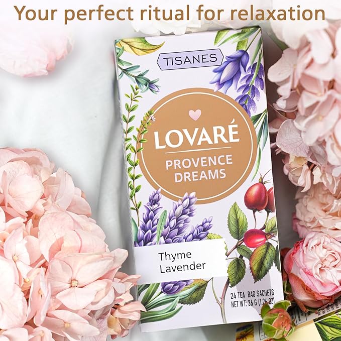 LOVARE Provence Dreams Herbal & Fruit Tea – Elegant Blend with Flowers & Berries – Caffeine-Free, Aromatic & Flavorful – 24 Tea Bags (1.5g Each) (PROVENCE DREAMS)