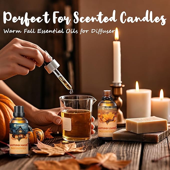 Cinnamon Essential Oil, 100ml Fall Essential Oil for Diffusers for Home, Autumn Scented Oils for Candle & Soap Making, Bath Bombs, Massage - 3.38FL.OZ