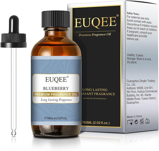 EUQEE Blueberry Fragrance Oil, Premium Fragrance Essential Oil with Glass Dropper for Diffusers, Candle & Soap Making (2.02 Fl oz/60 ml)