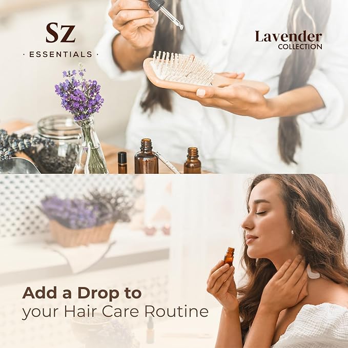 Lavender Essential Oils Collection - Grasse Lavender + High Altitude + Kashmir - Set of 3 Bottles (0.22 Fl Oz - 6.5ml Each)- 100% Pure, Natural & Undiluted - Therapeutic Grade & Vegan