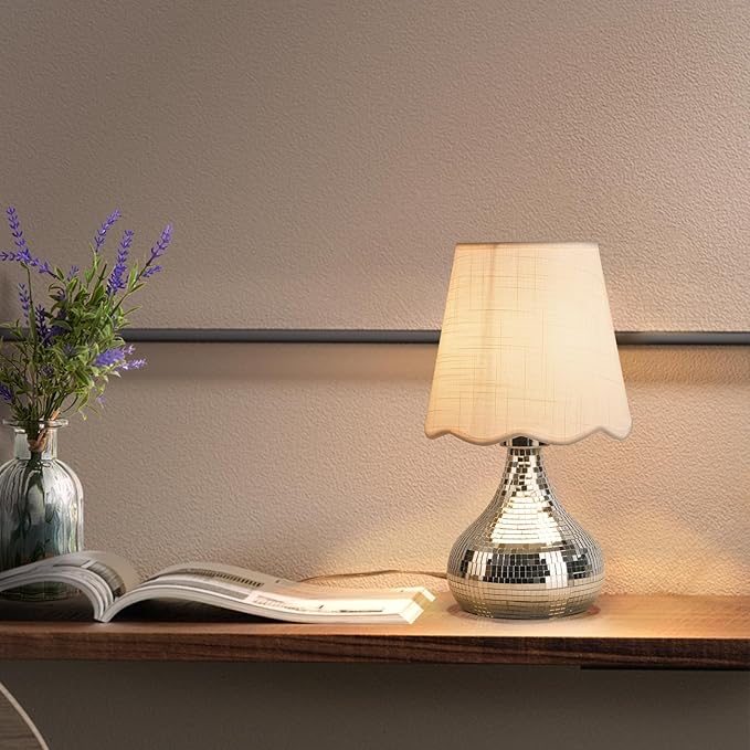 Disco Small Table Lamp for Bedroom, Funky Lamp Ball Lamps for Kitchen Counter, Mini Morden Table Lamps for Small Spaces, Small Funky Table Lamp for Nightstand Desk Lamp, Living Room