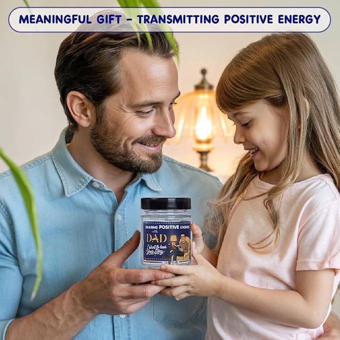 I Want to Hear Your Story, Dad- Sharing Positive Stories Jar - Unique, Sentimental Dad Gifts, Birthday Gift - Thoughtful Journal Prompts for Dad