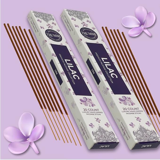 Lilac Incense Sticks - Total 120 Insence-Sticks - 6 Packs of 20 Insense - Inciensos - Inscents - Natural Non Toxic Ingredients - Incents - Incence - Inscense - Insents