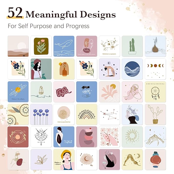 Hihealer Christmas Gift - 52 Positive Affirmation Cards for Women, Daily Motivational and Inspirational Cards for Mindfulness, Meditation, Self-Care Gifts for New Moms, Xmas Gift for Mom and Women