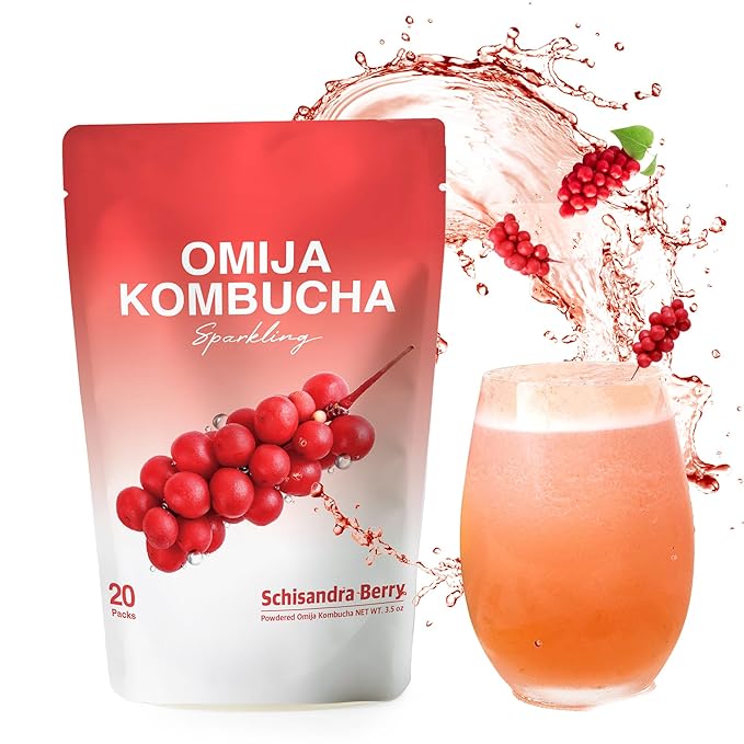 DALAMHARI Kombucha Powder | Schisandra Berry Omija 20T | Kombucha Drink Probiotic Soda Urban Kombucha Synergy Scoby Kombucha Starter Kit Adaptogen Drink Health Ade Kombucha Tea Bubbly