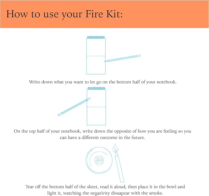 The Fire Kit – Turn Over a New Leaf This Fall - Burn Negative Thoughts for Stress Relief and Healing - Care Kit By Two Sage Sisters