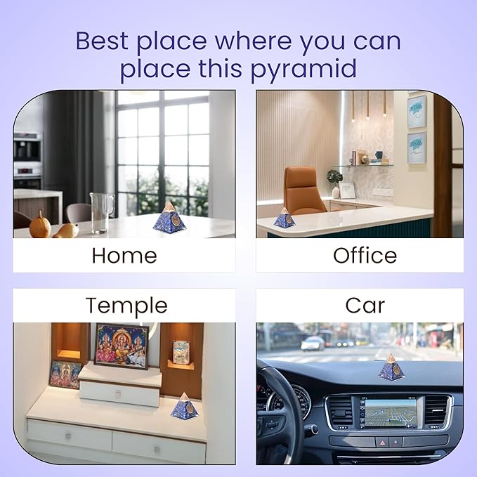 Orgone Pyramid of Success – Lapis Lazuli Orgonite for Honesty, Self-Awareness, Chakra Balancing, Meditation, Reiki Healing, EMF Protection & Positive Energy Enhancement