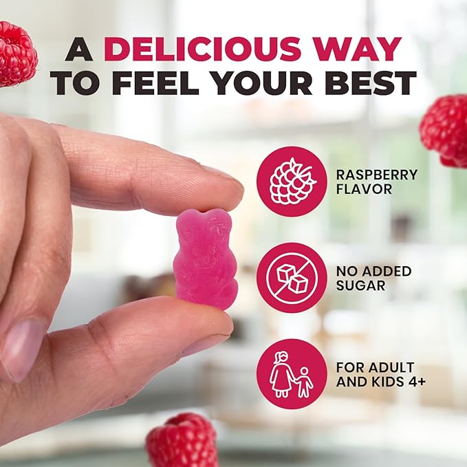 Dr. Moritz Magnesium Glycinate Gummies for Adults & Kids - with L-Theanine & Lemon Balm - Magnesium Gummies for Women & Men for Relaxation Support - No Sugar Added, Non-GMO (60 Count)