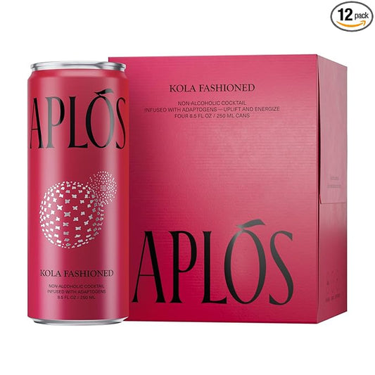 Aplós Arise Canned Kola Fashioned Non-Alcoholic Cocktail, Formulated with Adaptogens to Help with Mood Boosting, Low Calorie, No Added Sugar Beverage (8.5 fl oz. 12-pack)