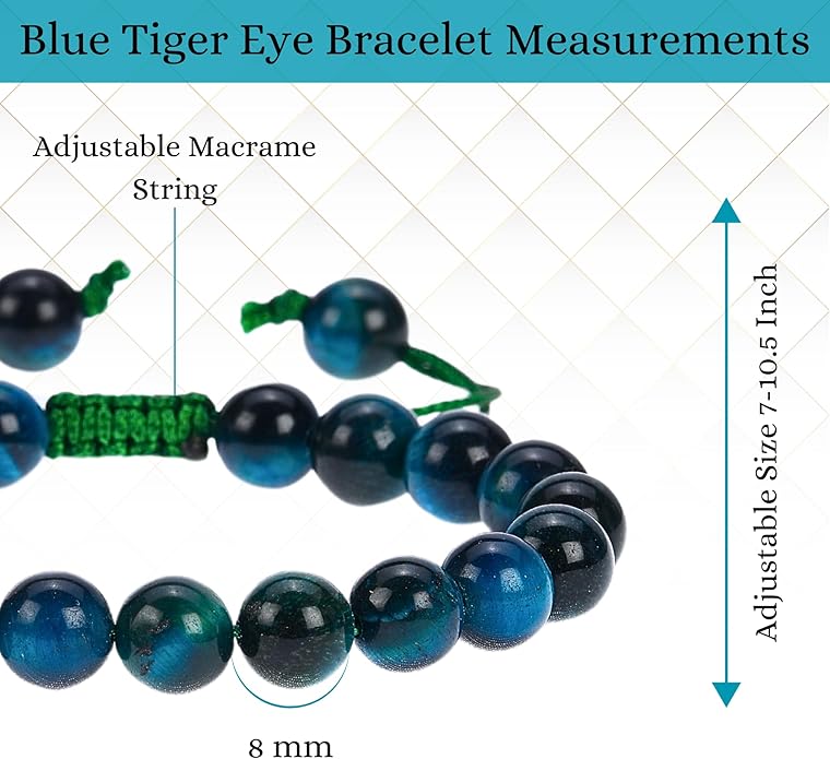 Energy Protection Crystal Handmade Adjustable Bead Bracelet Perfect for Men, Women’s Gift - Gemstone Healing Stretch Bracelet Pulsera Para Hombre Mujer Stocking Stuffer