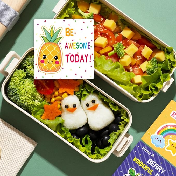 Lunch Box Notes for Kids – 60 Pcs Inspirational & Motivational Affirmation Cards, Cute Encouraging Messages for Boys & Girls, Perfect for School Lunchbox, Back-to-School Gifts & Classroom Rewards