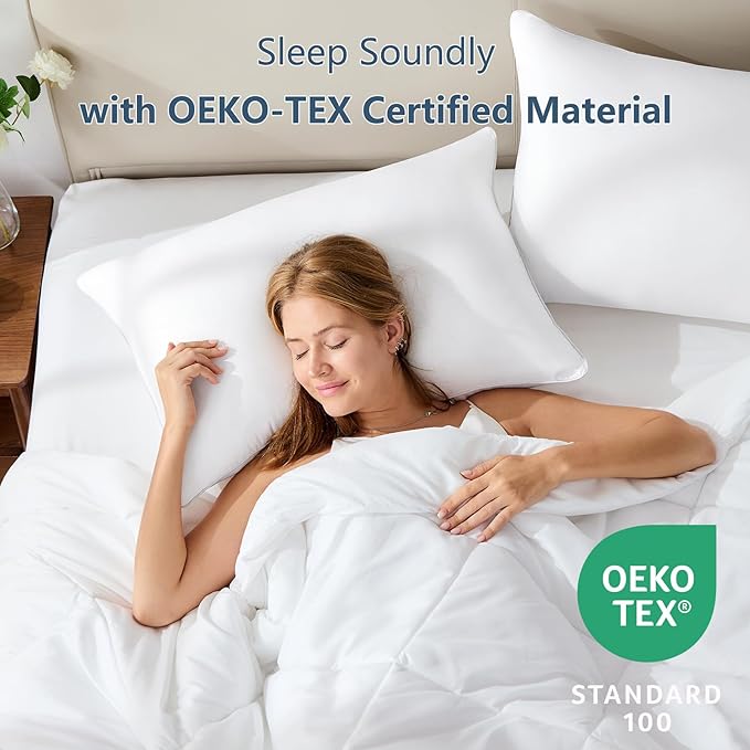 CozyLux Pillows Standard Size Set of 1, Hotel Quality Bed Pillows for Sleeping 1 Pack, Cooling Pillows for Side Back and Stomach Sleepers, Down Alternative Luxury Soft Supportive Pillows (18x26)