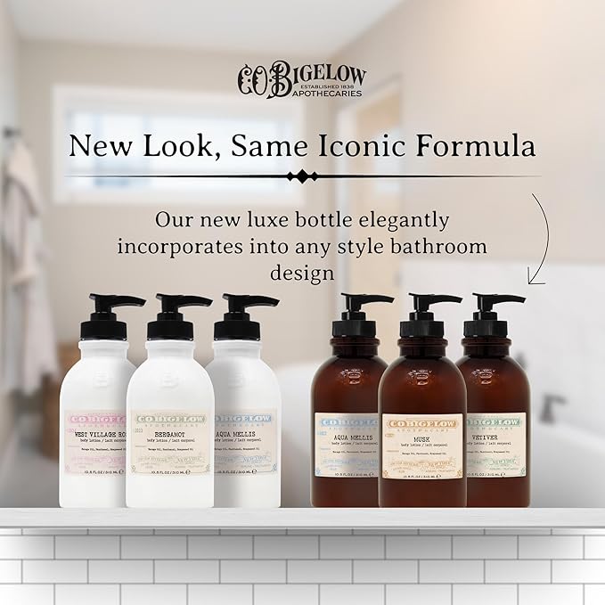 C.O. Bigelow Musk Body Lotion, Iconic Collection Moisturizing Body Lotion with Shea Butter, Borage Oil & Grapeseed Oil, 10.5 Fl Oz