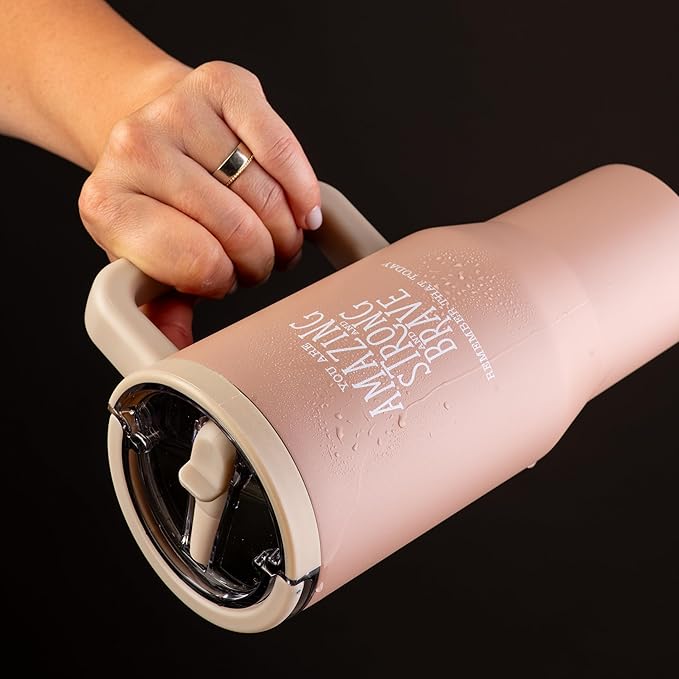 DIVERSEBEE 30 oz Insulated Stainless Steel Tumbler with Lid, Inspirational Birthday Thank You Gifts for Women, Mom, Wife, Girlfriend, Teacher, Her, Nurses, Best Friend, Travel Mug (Mocha)