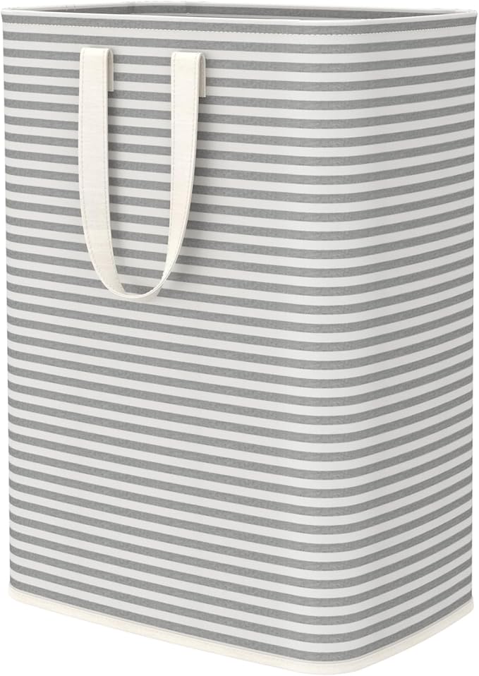 Lifewit Laundry Hamper Large Collapsible Laundry Baskets, Freestanding Waterproof Clothes Hamper with Easy Carry Handles in Laundry Room Bedroom Bathroom College Dorm for Adults, Gray, 65L