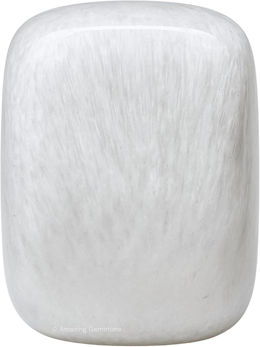 Amazing Gemstone Scolecite Crystals and Healing Stones Tumbled - 1 oz Scolecite Stone Gem Stones, Natural Healing Stones for Energy Balance, Stress Relief - Premium Polished Gems Rocks for Meditation