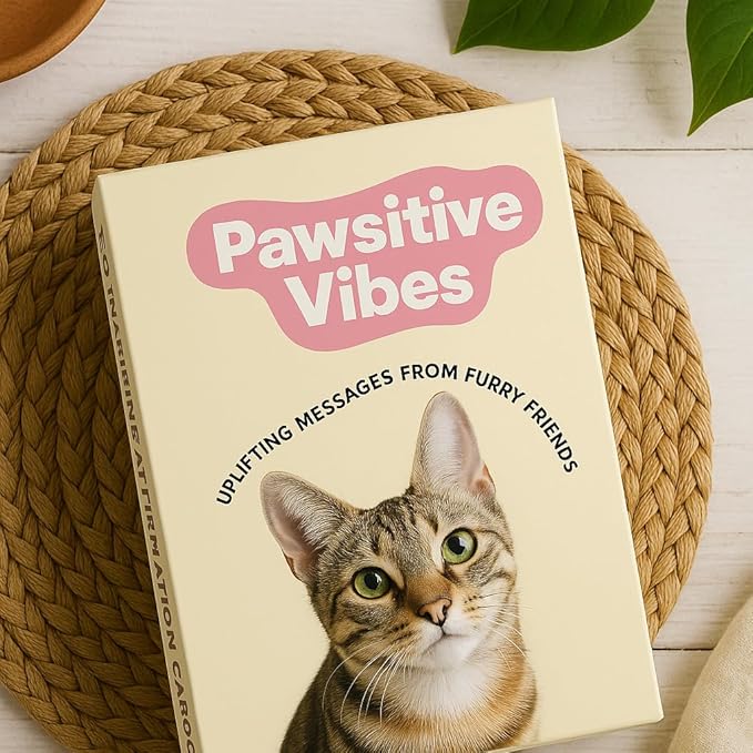 Pawsitive Vibes - Positive Affirmation Cards for Cat Lovers | Daily Inspirational Affirmations & Proven Self-Care Techniques for Stress & Anxiety Relief | Ideal Cat Mom & Cat Dad Gifts