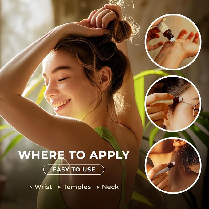 Gya Labs Lemongrass Essential Oil Roll On - 0.34 Fl Oz - Travel Size Roller for Camping, Skin, Aromatherapy Relief, Convenience