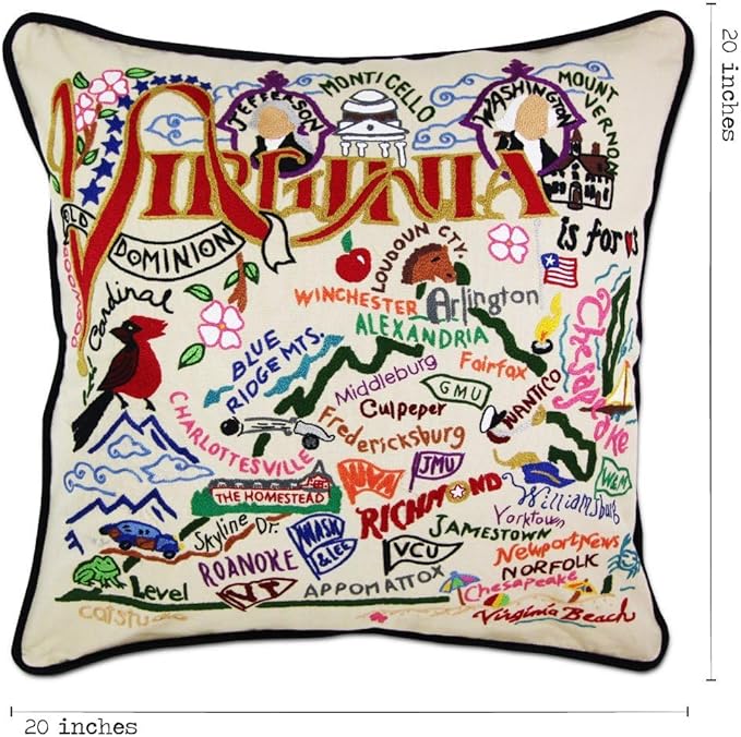 Catstudio Virginia Embroidered Decorative Throw Pillow