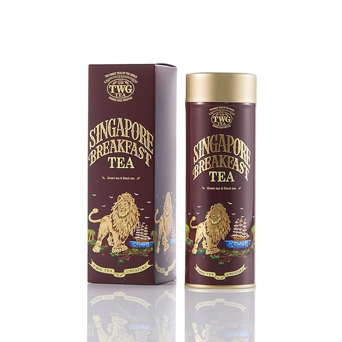 TWG Tea | Singapore Breakfast Tea | Black Tea & Green Tea | Vanilla & Spices | Haute Couture Tin, 100g | Gift Set